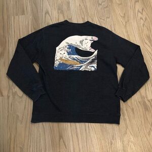 Rip n Dip Great Wave crewneck Navy Embroidered With Graphic Cats Large